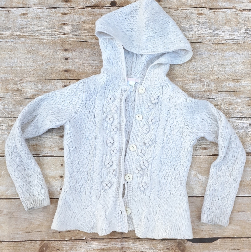Girls 5T Janie and Jack knit wool sweater hoodie